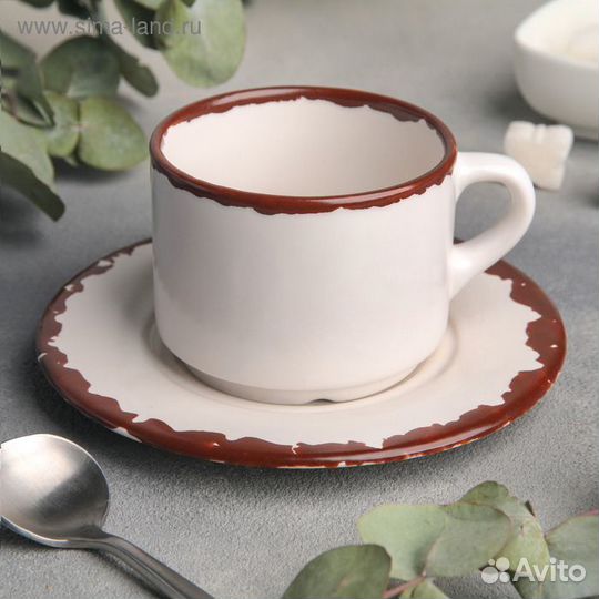 Чайная пара Antica perla, чашка 200 мл, блюдце d15