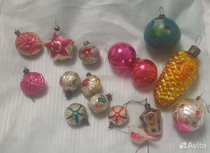 Елочные игрушки СССР на прищепке, подвесе