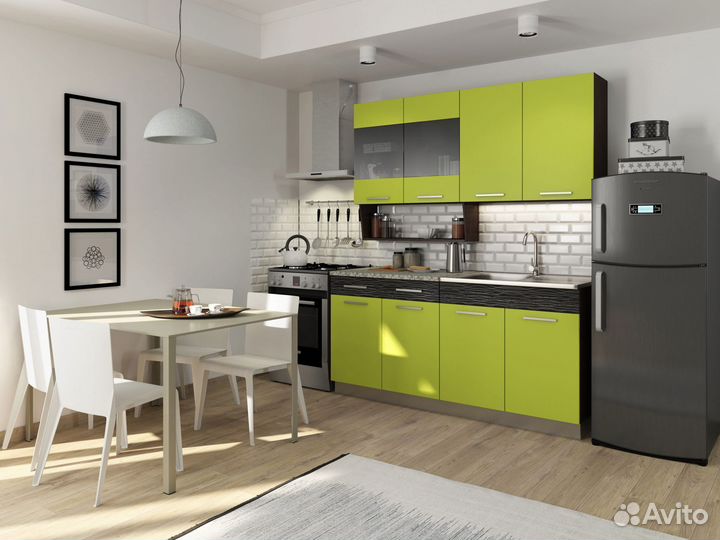 Кухонный гарнитур, кухня Алиса 10 Венге/Лайм