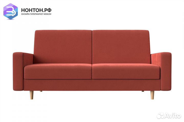 Диван книжка Бонн микровельвет коралловый
