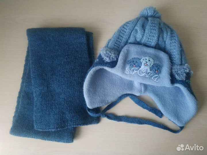 Зимняя шапка и шарф для мальчика