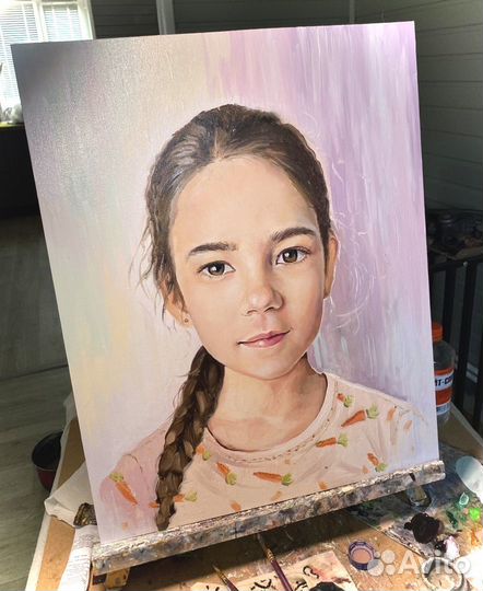 Портрет маслом по фото на холсте