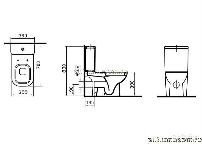 Vitra Retro Унитаз-компакт 9744B003-7201, унитаз, бачок, сиденье