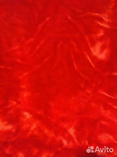 Мех искусственный отрезом синий красный