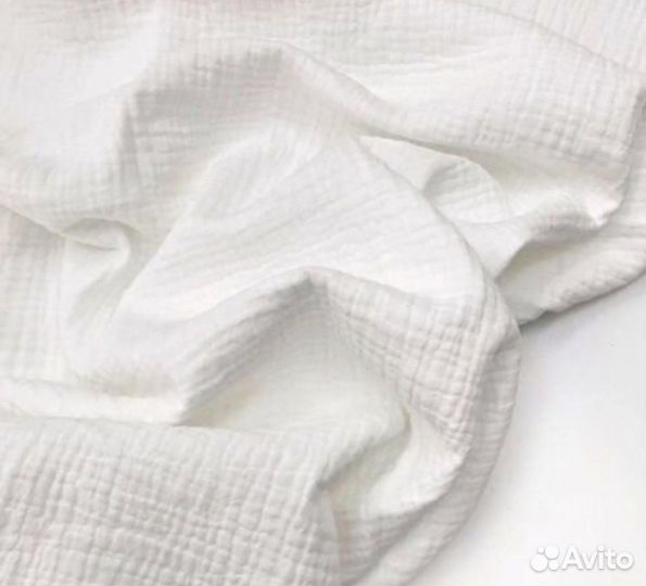 4м муслин жатый 2х слойный белый