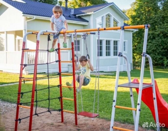 Детский спортивный комплекс уличный, качели, горка