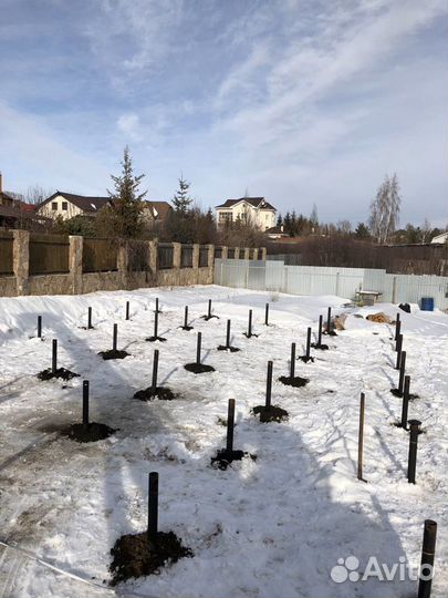 Ямобур в Чебаркуле, винтовые сваи, бурение под заб