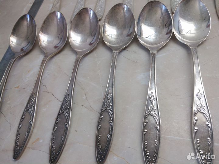 Мельхиоровые ложки, вилки мнц. Времён СССР. сост