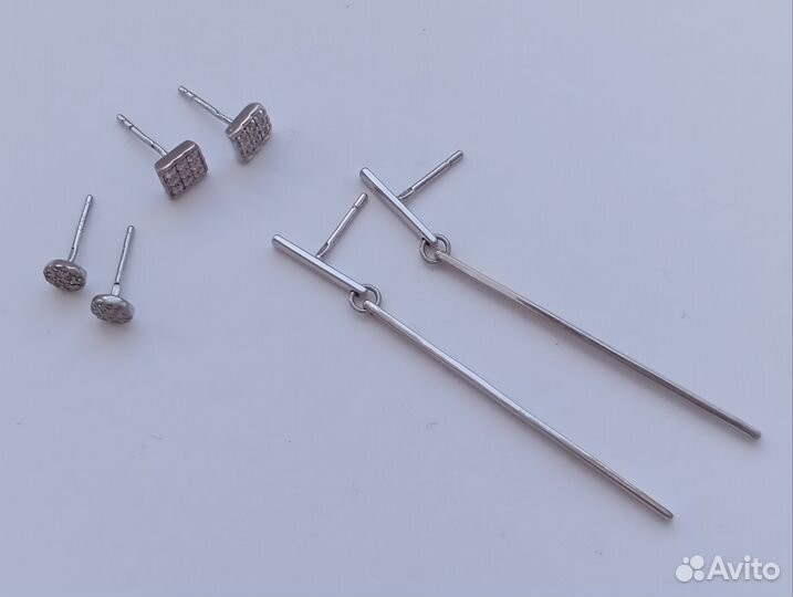Серебряные серьги, Пусеты 925пробы