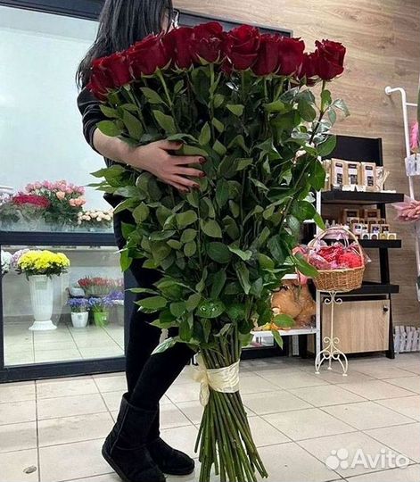 Длинные высокие розы 110 150 160 180 200 см