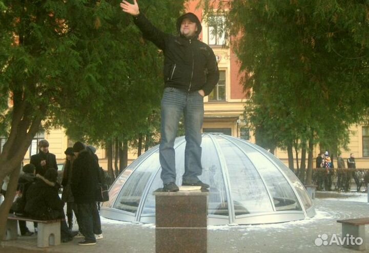 Остекление со стеклянным куполом