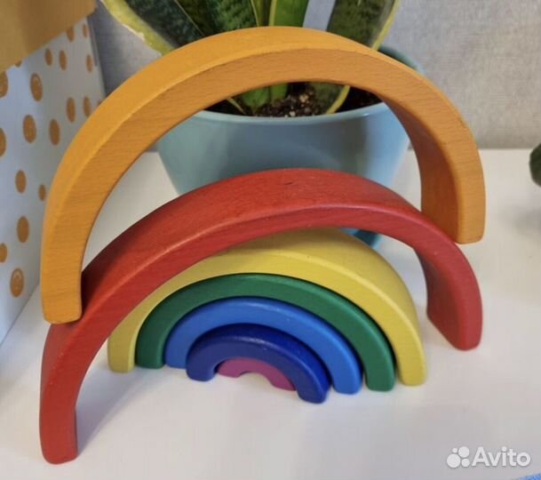 Сортер деревянная радуга развивающая игрушка