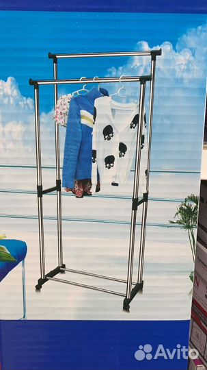 Вешалка напольная для одежды двойная