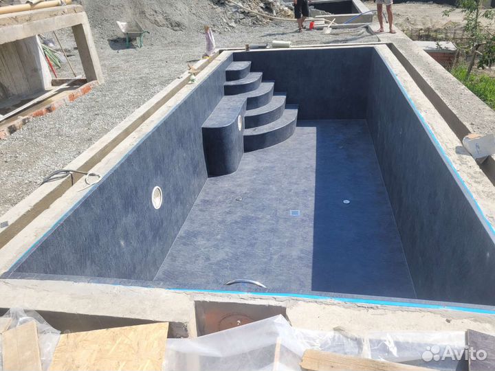 Строительство бассейнов Монтаж пленки для бассейна