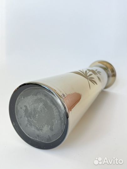 Ваза для цветов цветное стекло золочение СССР