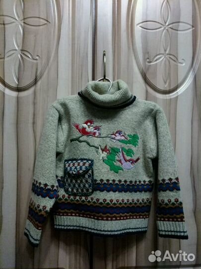 Костюм теплый для девочки: свитер и брюки