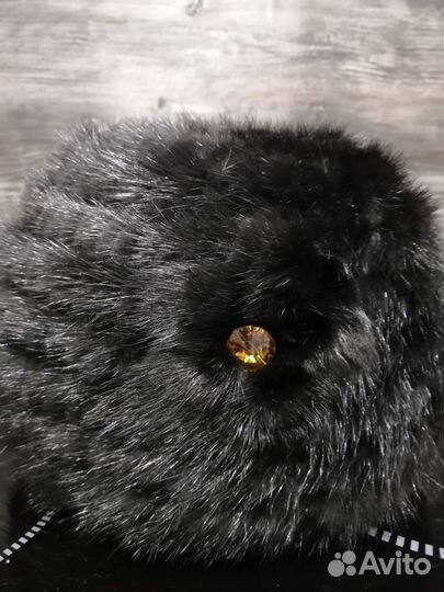 Норковая шапка вязаная с подкладом