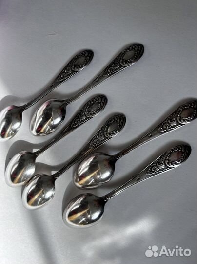 Серебряные ложки 875 кофейные Фаберже