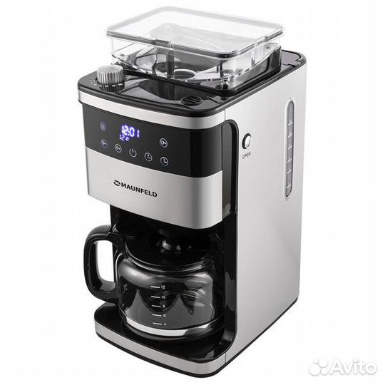 Кофеварка с кофемолкой maunfeld MF-723S серебристы