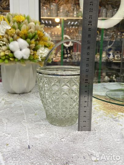 Конфетница ведерко стекло СССР