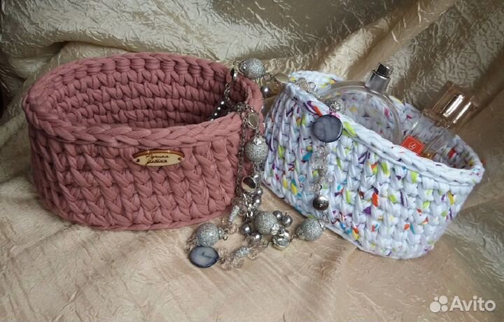 Корзиночки вязаные для бижутерии