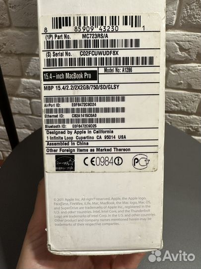 Apple MacBook Pro 15 A1286