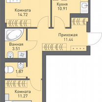 2-к. квартира, 55,7 м², 12/16 эт.