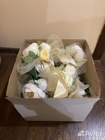 Свадебные украшения на зеркала(ручки) автомобиля