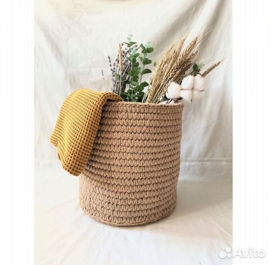 Корзина для Игрушек Белья Пледа Детской / Джут