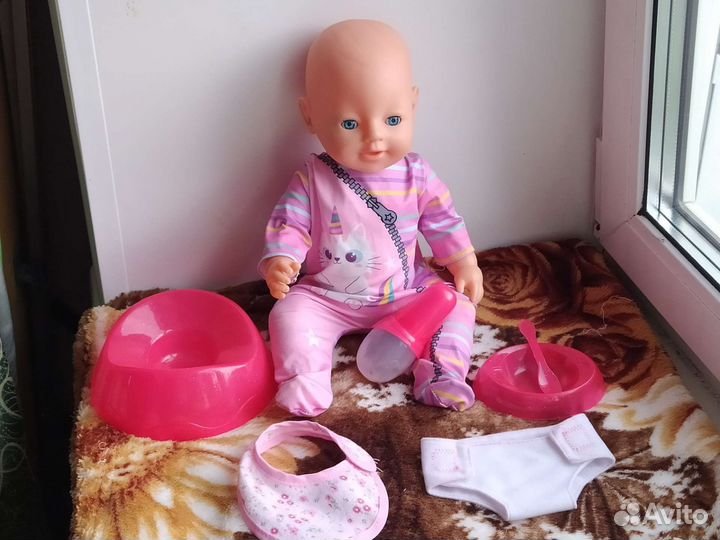 Пупс аналог Baby Born 45 см с аксессуарами