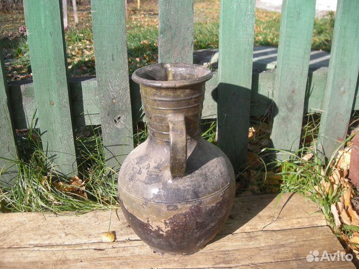 Кувшин глиняный старинный в хорошем сохране