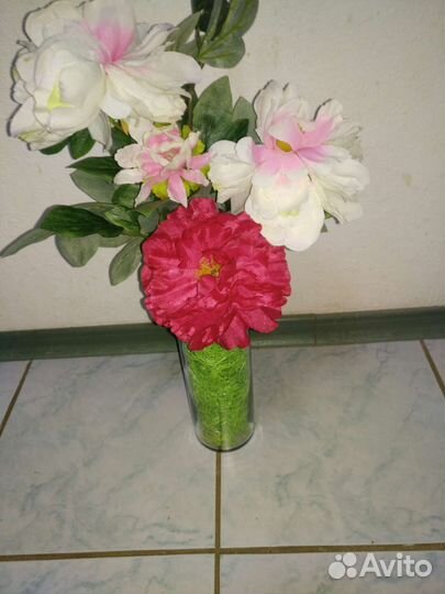 Букет из пионов и ландышей искусственных