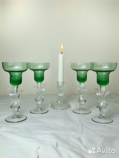 Подсвечник гусь хрусталь