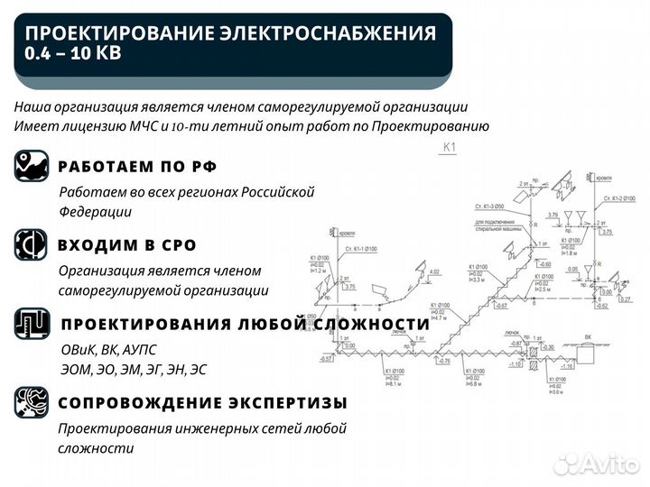 Проектирование электроснабжения, водоснабжения, ов