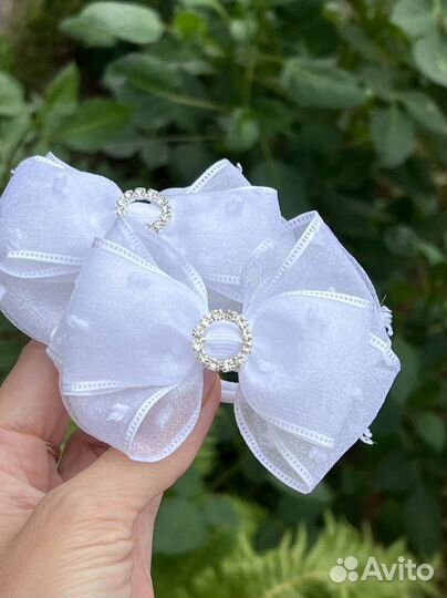 Банты для школы из органзы, замши