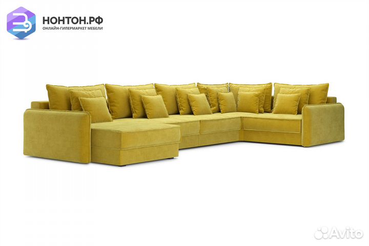 Диван п-образный тик-так Антей горчичный