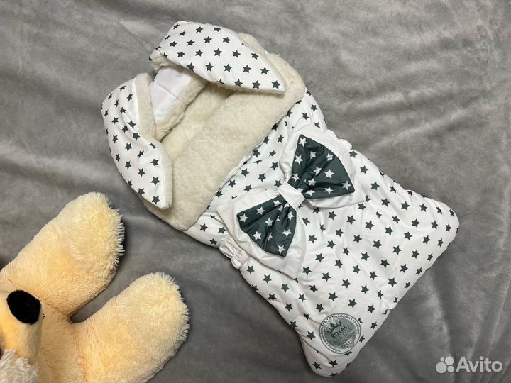 Зимний конверт для девочки на выписку