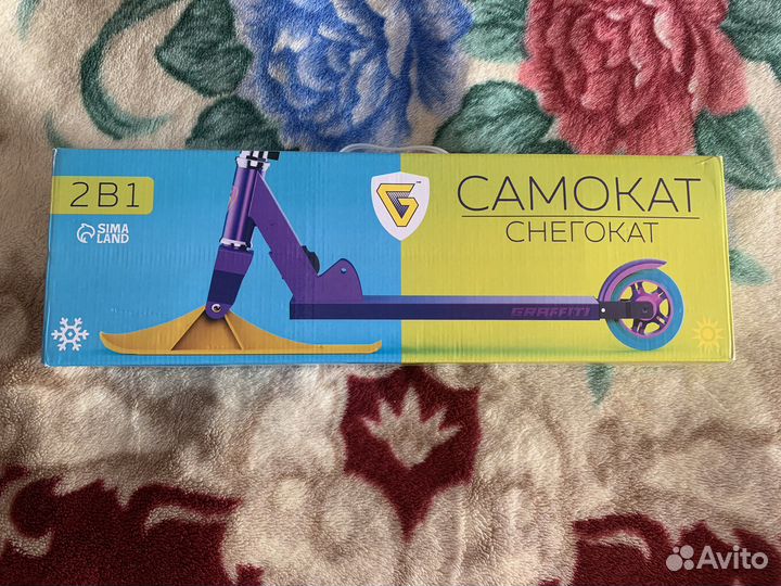 Самокат снегокат 2 в 1