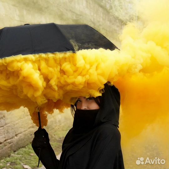 Цветной дым для фотосессий/желтого цвета