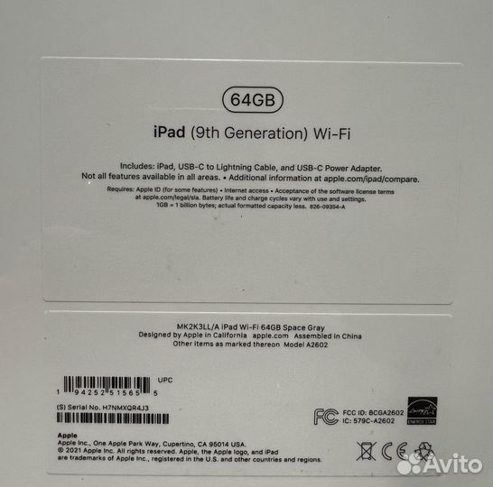 Планшет Apple iPad 10.2-inch Wi-Fi 2021 64gb