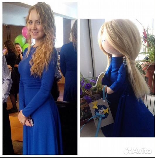 Текстильная портретная кукла на заказ