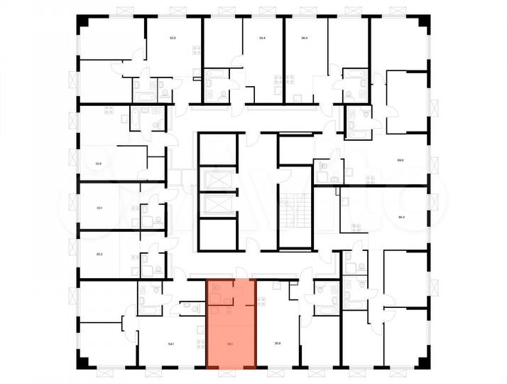 Квартира-студия, 20,1 м², 6/17 эт.