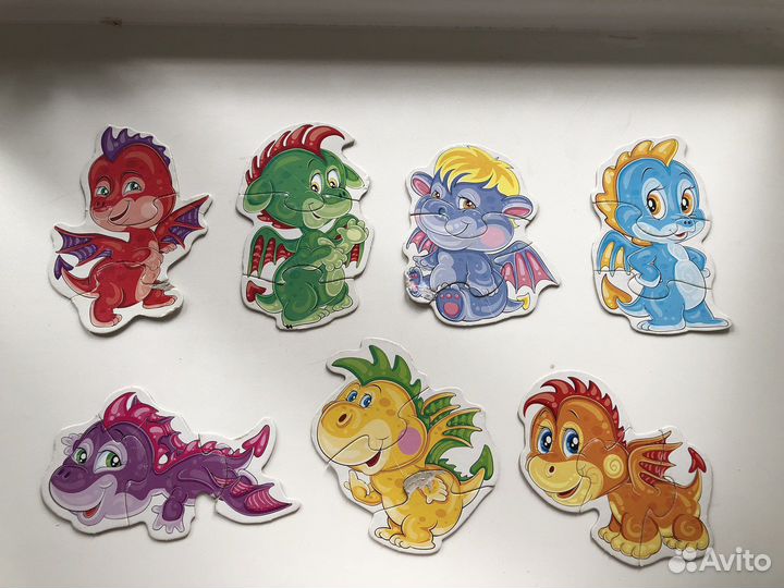 Пазлы половинки мозаика деревянные вкладыши сортер