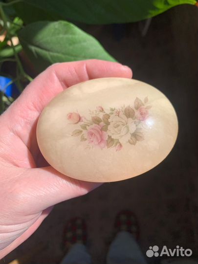 Винтажная шкатулка из алебастра Италия торг