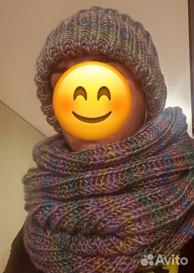 Комплект шапка и снуд