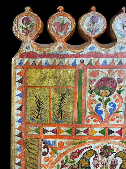 Старинная Северодвинская прялка на золоте 19 век