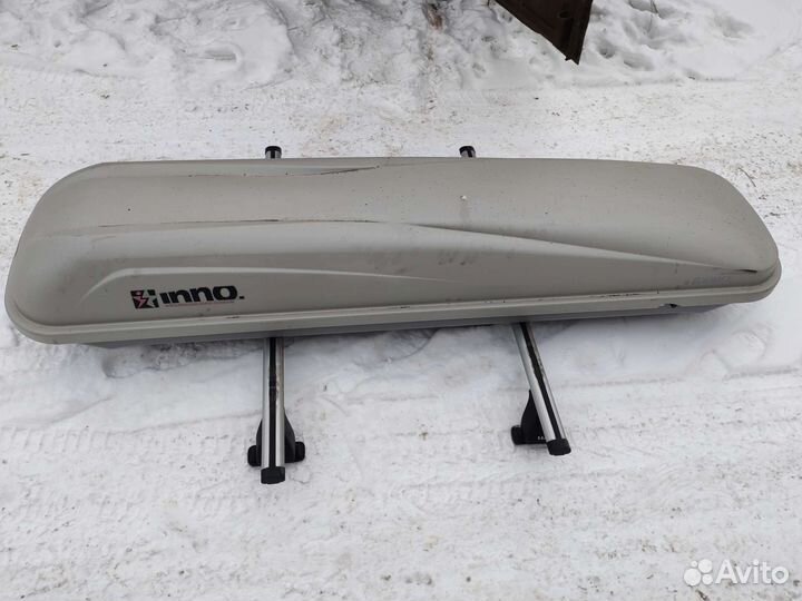 Бокс на крышу Inno с рейлингами багажник Lux