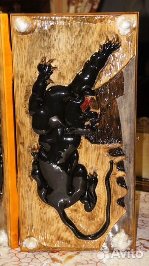 Нарды ручной работы пантера