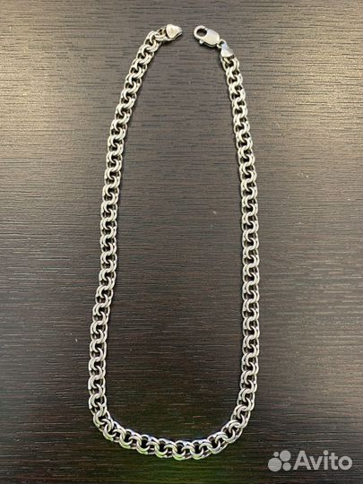Мужская серебряная цепь бисмарк