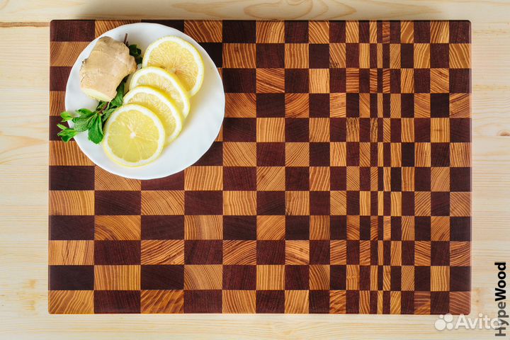 Торцевая разделочная доска с 3D эффектом